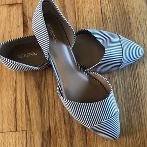 Striped Point-Toe Flats